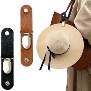 Hat Clip for Travel, Hat Clip for Travel on Bag, PU Leather Hat Clip, Multifunctional Duckbill Hat Clip,Outdoor Hat Companion