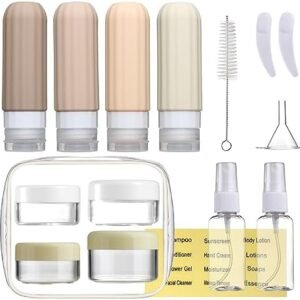 Mrsdry 16 Pack Travel Bottles Set for Toiletries, Leakproof Travel Containers for Toiletries TSA Approved Silicone Travel Accessories Squeezable Refillable 3oz for Shampoo Conditioner Lotion