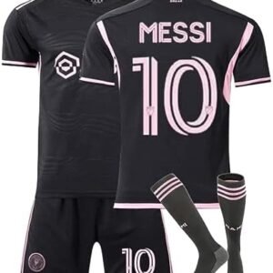 Kids Soccer Jersey for Boys Girls Soccer Socks #10 Shirts Jerseys Youth Mia_mi Football Fan Jersey Soccer Set for Kids Gifts