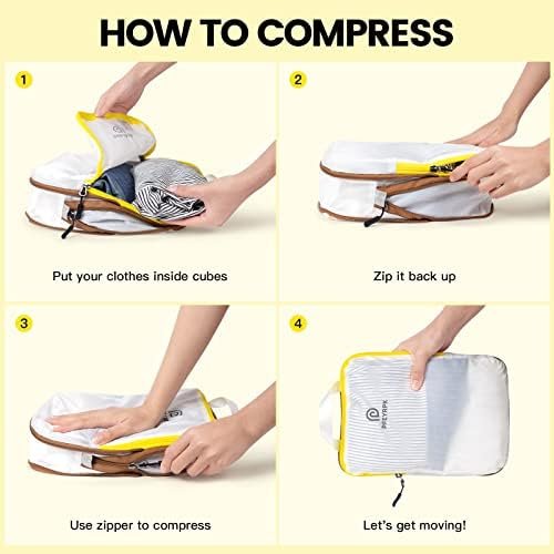 PFEYRPK Lightweight Compression Packing Cubes for Suitcases, Compressible Expandable Travel Packing Organizer with Clear Toiletries and Backpack Bag, Travel Essentials for Carry on Luggage 7 Set - Image 2