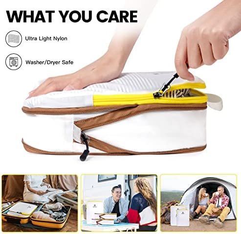 PFEYRPK Lightweight Compression Packing Cubes for Suitcases, Compressible Expandable Travel Packing Organizer with Clear Toiletries and Backpack Bag, Travel Essentials for Carry on Luggage 7 Set - Image 4