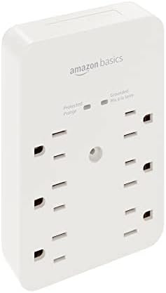 Amazon Basics 6 Outlet Wall-Mount Surge Protector, 1080 Joules