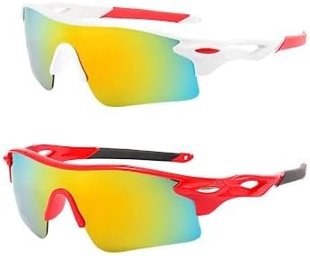 TopG UV400 2 Sports Sunglasses, For KIDS RIDING, Light frame Sunglasses, Boys Girls, White Red Green Black, Baseball Golf