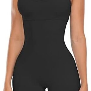 OLCHEE Womens Workout Rompers Yoga Jumpsuits - One Piece Seamless Unitrads Bodysuit Shorts Spaghetti Strap Onesies Gym