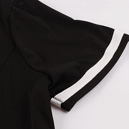 Women Short Sleeve 1950s Retro Vintage Cocktail Party Swing Dress Polka Dot Audrey Dress Casual A-Line Work Dress with Belt - Image 3