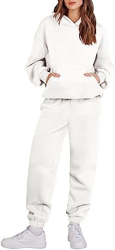 ANRABESS Women 2 Piece Outfits Hoodie Sweatshirt Tracksuit & Oversized Jogger Sweatpants Y2K Sweatsuit Set