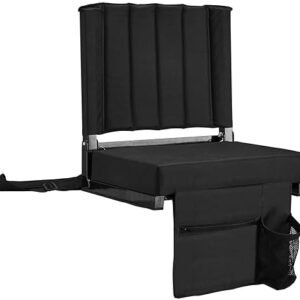 Buymoth Stadium Seat for Bleachers with Back Support Bleacher Seat Thick Cushion, Cup Holder, Carry Handle and Shoulder Strap for Outdoor Sports Events, Picnics, Beaches