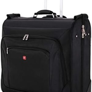 SwissGear 7895 Premium Rolling Garment Bag, Bonus Hanging Feature, Men's and Women's, Carry-on Luggage - Black