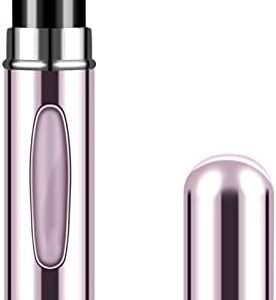 Kewjug Refillable Mini Perfume Atomizer Bottle，Portable Separate Bottles，Travel and Outings Spray Boxes Dispensers 5ml/0.2oz (Bright pink)