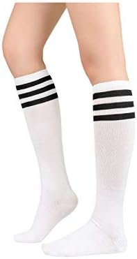 Century Star Women's Knee High Socks Athletic Thin Stripes Tube Socks High Stockings Outdoor Sport Socks