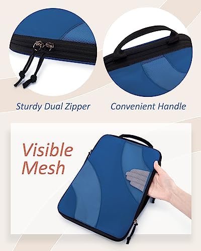Compression Packing Cubes, BAGSMART 6 Set Travel Packing Cubes for Carry on Suitcases, Compression Suitcase Organizers Bag Set & Travel Cubes for Luggage, Lightweight Packing Organizers with Shoe Bag Classic Blue - Image 4