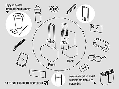riemot Luggage Travel Cup Holder Free Hand Drink Carrier - Hold Two Coffee Mugs - Fits Roll on Suitcase Handles - Gifts for Flight Attendants Travelers Accessories - Image 2