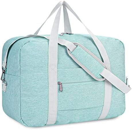For Spirit Airlines Personal Item Bag 18x14x8 Foldable Travel Duffel Bag Tote Duffle Carry on Luggage for Women 30L (Mint Green)