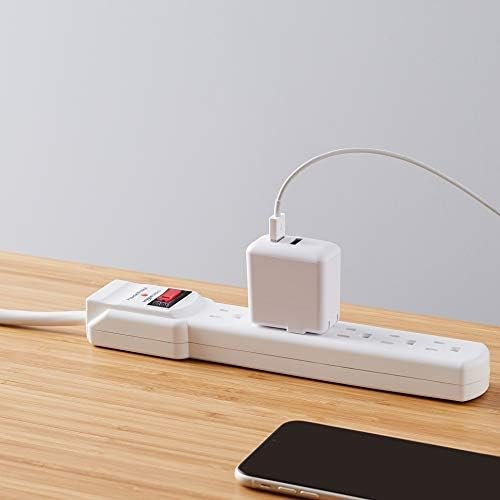 Amazon Basics Rectangular 6-Outlet, 200 Joule Surge Protector Power Strip, 2 Foot, White - Pack of 2 - Image 7