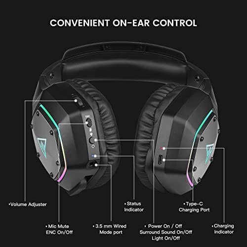 EKSA USB Wireless Headset for PC PS4 PS5-7.1 Surround Sound, Noise Cancelling Microphone, 36 Hour Battery, 2.4G USB Dongle, Game/Music Mode, Gaming Headphones for Computer, Laptop (E1000WT) - Image 6