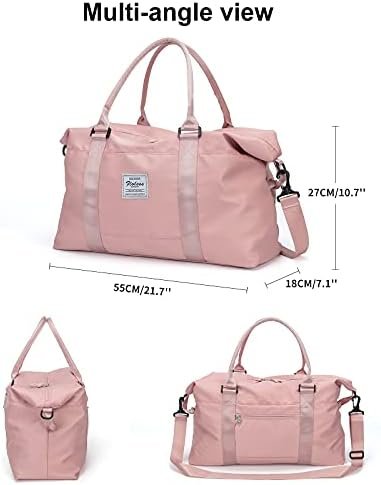 HYC00 Travel Duffel Bag, Sports Tote Gym Bag, Shoulder Weekender Overnight Bag for Women,Pink - Image 8