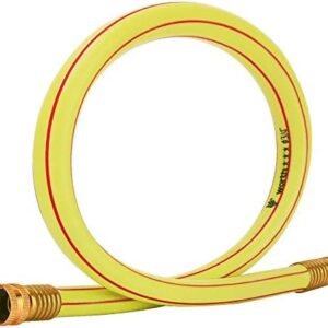 Solution4Patio Homes Garden Short Hose 3/4 in. x 3 ft. Yellow Lead-in Hose Solid Brass Fittings for Water Softener, Dehumidifier