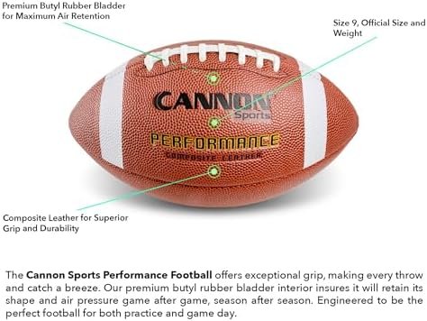 Cannon Sports Leather Composite Official Size Football Indoor and Outdoor with Ball Pump - Image 3
