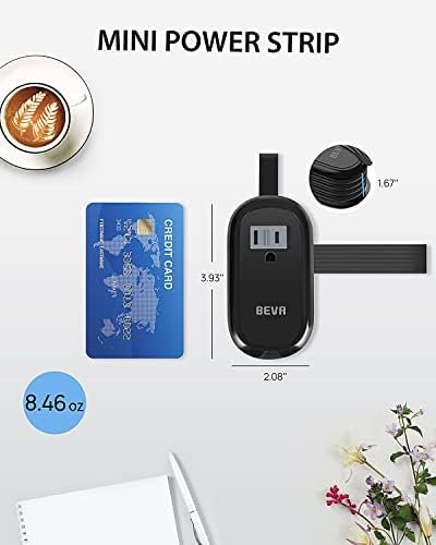 BEVA 4FT Travel Power Strip with USB C Ports, Non Surge Protector Small Power Strip with Flat Plug Travel Extension Cord, 2 Outlets 3 USB Ports(1 USB C), Travel Cruise Essentials(Black 3.4A) - Image 3