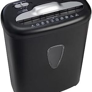 Amazon Basics 8 Sheet Cross Cut Paper and Credit Card Shredder with 4.1 Gallon Bin, Black
