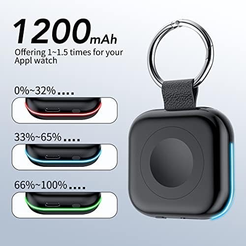 HUOTO Portable Charger for Apple Watch,Wireless Magnetic iWatch Charger 1200mAh Power Bank Travel Keychain Accessories Smart Watch Charger for Apple Watch Series 9/8/7/6/SE/5/4/3/2/1/UItra/UItra 2 - Image 2