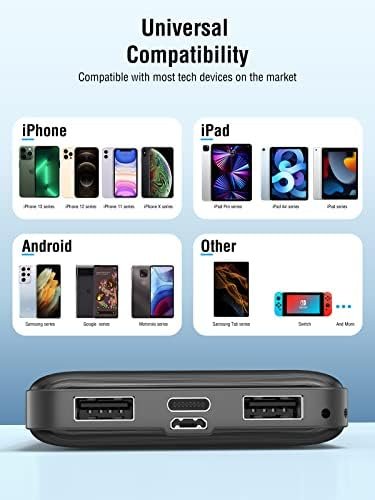 LOVELEDI Portable-Charger-Power-Bank - 15000mAh Dual USB Power Bank Output 5V3.1A Fast Charging Portable Charger Compatible with Smartphones & All USB Devices(Black) (P11) - Image 7