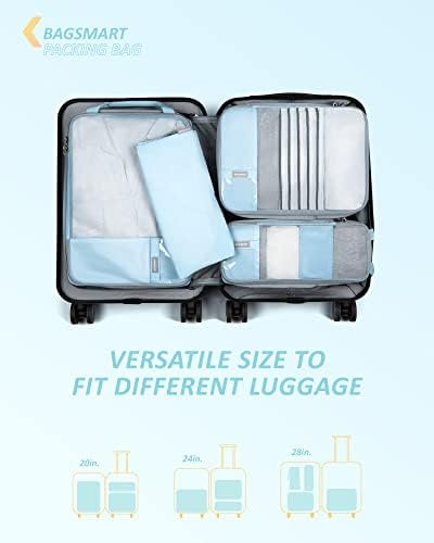 Compression Packing Cubes for Suitcases, BAGSMART 6 Set/4 Set/2 Set Travel Essentials for Travel Organizer Cubes, Lightweight Luggage Suitcase Organizer Bags, Packing Organizers as Travel Accessories - Image 6