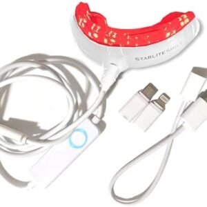 Red Light Therapy for Gums, Toothache Relief, 32 LED Periodontal Light, Bleeding Gums, Gum Health Red Light, with adapters for USB/C, iPhone, and Android from Starlite Smile