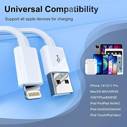 iPhone Charger 6 Feet Apple MFi Certified, Lightning Cable 6FT Fast Charging Cord Compatible with iPhone 14 13 12 11 Pro Max XR XS X 8 7 Plus 6S / iPad/Airpods (3 Pack) - Image 8