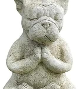 YWHWXB Meditating French Bulldog Figurine, Zen Yoga Dog Buddha Statue, Decorative Collectible for Home Garden Decoration
