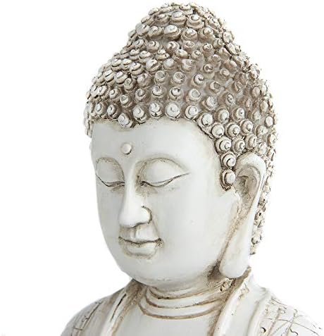 Leekung Buddha statue for home decor accents,laughing buddah statue for meditation zen garden spiritual room feng shui desk table yoga decor,small buda budda home decorations gifts antique ivory white - Image 4