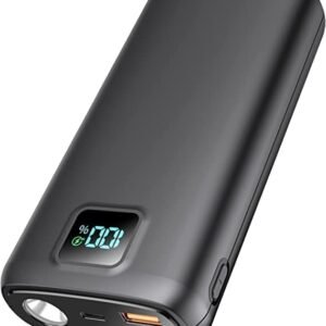 Portable-Charger-Power-Bank - 40000mAh Power Bank PD 30W and QC 4.0 Quick Charging Built-in Bright flashlight LED Display 2 USB 1Type-C Output for Most Electronic Devices on The Market(Carbon Black)