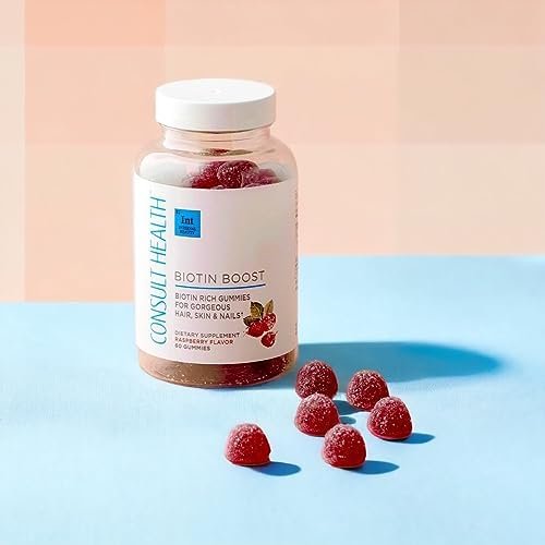 Consult Health BIOTIN Boost Biotin Rich Gummies for Gorgeous Hair, Skin and Nails - 10,000 mcg - Vitamin B Dietary Supplement - Raspberry Flavor - Black Carrot - 60 Count (1 Pack) - Image 9