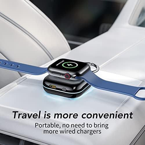 HUOTO Portable Charger for Apple Watch,Wireless Magnetic iWatch Charger 1200mAh Power Bank Travel Keychain Accessories Smart Watch Charger for Apple Watch Series 9/8/7/6/SE/5/4/3/2/1/UItra/UItra 2 - Image 7