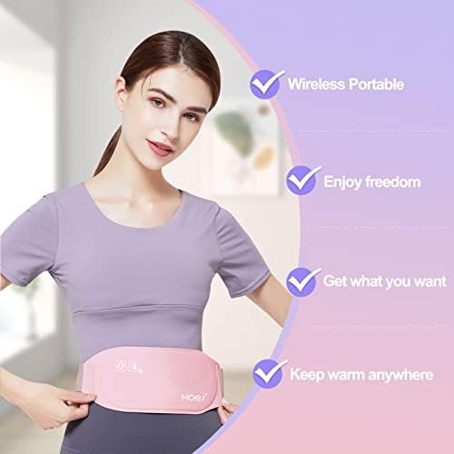MOES HEALTH Heating Pad for Cramps, Menstrual Portable Heating Pad for Women and Girls, 3 Heat Levels and 5 Massage Modes, Gifts for Women - Image 7