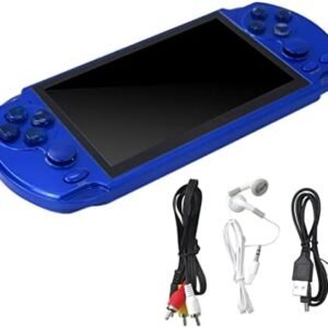 Handheld Game Consoles Built in 1000+ Free Games 8GB RAM 5.1 Inch Screen Double Rocker,Support TV Output,Music/Movie/Camera Audio and Video MP3,MP4, MP5, Birthday Gift for Kids - Blue