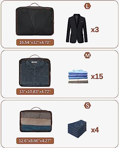 Packing Cubes, 8 Set Luggage Packing Organizers Travel Cubes Suitcase Organizer Bags Set for Travel Accessories - Image 5