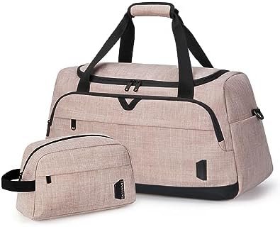 Weekender Bag for Women, BAGSMART 38L Carry on Overnight Bag, Gym Bag Personal Item Travel Bag with Trolley Sleeve, Shoe Bag,Pink-38L