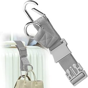 Add A Bag Luggage Strap Jacket Gripper, ZINZ D-Ring Hook Baggage Suitcase Straps Belts Travel Accessories