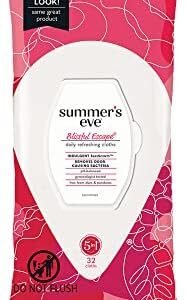 Summer's Eve Blissful Escape Daily Refreshing Feminine Wipes, Removes Odor, pH balanced, 32 Count