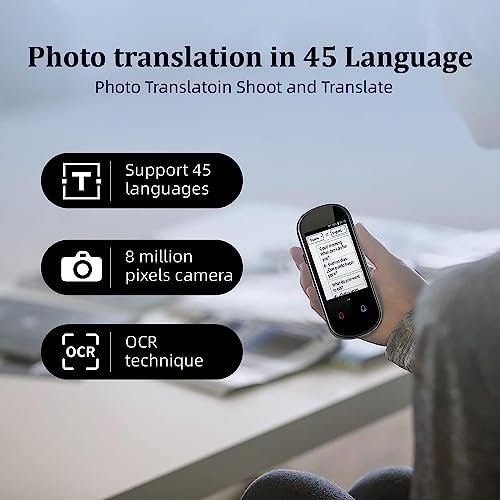 Instant Lanquage Translator Device,Electronic Foreign Language Translators,Two-Way Smart Voice and Photo Pocket Translator Real Time, 138 Languages Supported, Standy 180H, Portable Offline Translatio - Image 5