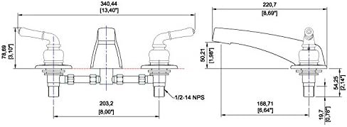 Laguna Brass 3340CP Mobile Home Two Handle Non-Metallic Adjustable Garden Tub Filler, Chrome Finish - Image 3