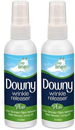 Downy Wrinkle Releaser, Travel Size, Cruise Accessories, Crisp Linen Scent 3 fl oz - 2 Pack