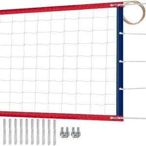 Professional Volleyball Net Outdoor Heavy Duty with Coated Steel Cable, UMACWIN Portable Pool Volleyball Net for Backyard, Beach Volleyball Net for Sand Grass Indoor Outdoor-32X3Ft (Net Only)