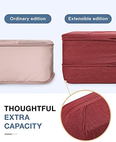 Compression Packing Cubes for Suitcase, 6 Set BAGSMART Travel Packing Cubes for Luggage, Compression Travel Cubes & Suitcase Organizer for Packing with Shoe Bag Red - Image 4