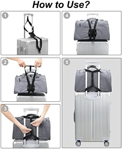 Luggage Straps, Lapinchen Bag Bungee, Luggage Bungee, Luggage Straps Suitcase Adjustable Belt, Adjustable and Portable Travel Suitcase Accessory, Black - Image 3