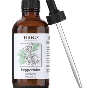 HBNO Peppermint Essential Oil - Huge 4 oz (120ml) Value Size - Natural Peppermint Oil, Steam Distilled - Perfect for Cleaning, Aromatherapy, DIY, Soap & Diffuser - Peppermint Essential Oils