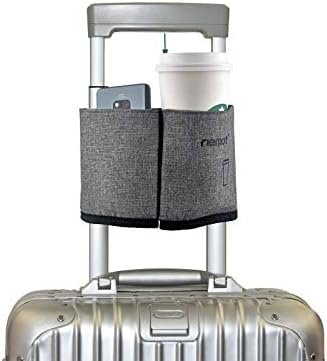 riemot Luggage Travel Cup Holder Free Hand Drink Carrier - Hold Two Coffee Mugs - Fits Roll on Suitcase Handles - Gifts for Flight Attendants Travelers Accessories