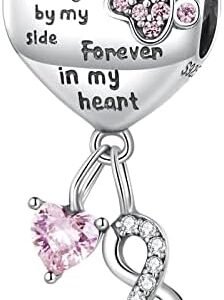 NINGAN I Love My Family Heart Clover Beads Pendant Charms fit Women Bracelets Charm Gift for Mom, Family, Sister, Friends