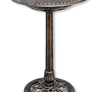 BACKYARD EXPRESSIONS PATIO · HOME · GARDEN 912449-WB Outdoor Garden Bird Bath- Bronze- Weather Resistant Polyresin-30 Inch-Backyard Expressions